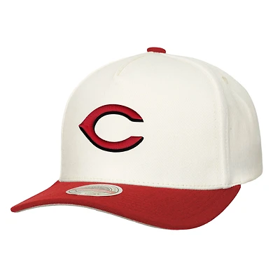 Men's Mitchell & Ness  Cream Cincinnati Reds Stretch-Snapback Hat
