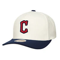 Men's Mitchell & Ness  Cream Cleveland Guardians Stretch-Snapback Hat