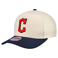 Men's Mitchell & Ness Cream Cleveland Guardians Stretch-Snapback Hat