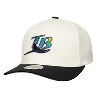 Men's Mitchell & Ness  Cream Tampa Bay Rays Coop Stretch-Snapback Hat