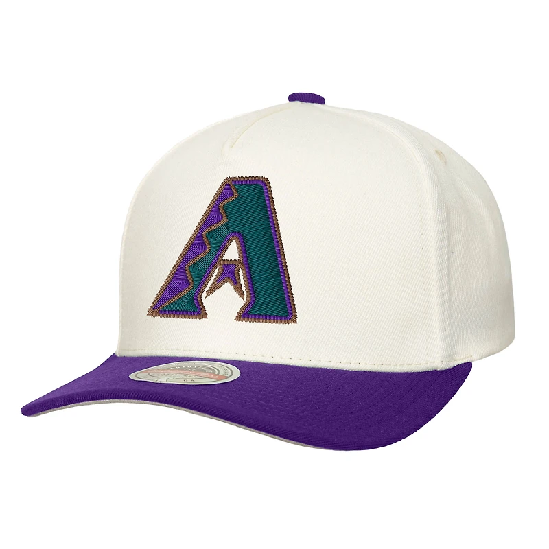 Men's Mitchell & Ness  Cream Arizona Diamondbacks Coop Stretch-Snapback Hat