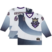 Men's Mitchell & Ness Wayne Gretzky White Los Angeles Kings Big Tall 1995-96 Blue Line 2.0 Jersey