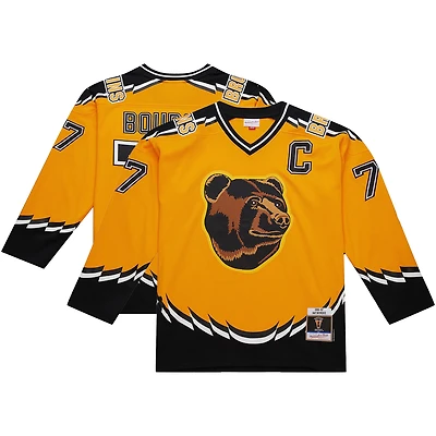 Men's Mitchell & Ness Ray Bourque Gold Boston Bruins Big Tall 1996-97 Blue Line 2.0 Jersey