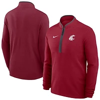 Men's Nike Crimson Washington State Cougars Basketball Victory Dri-FIT Half-Zip Pullover