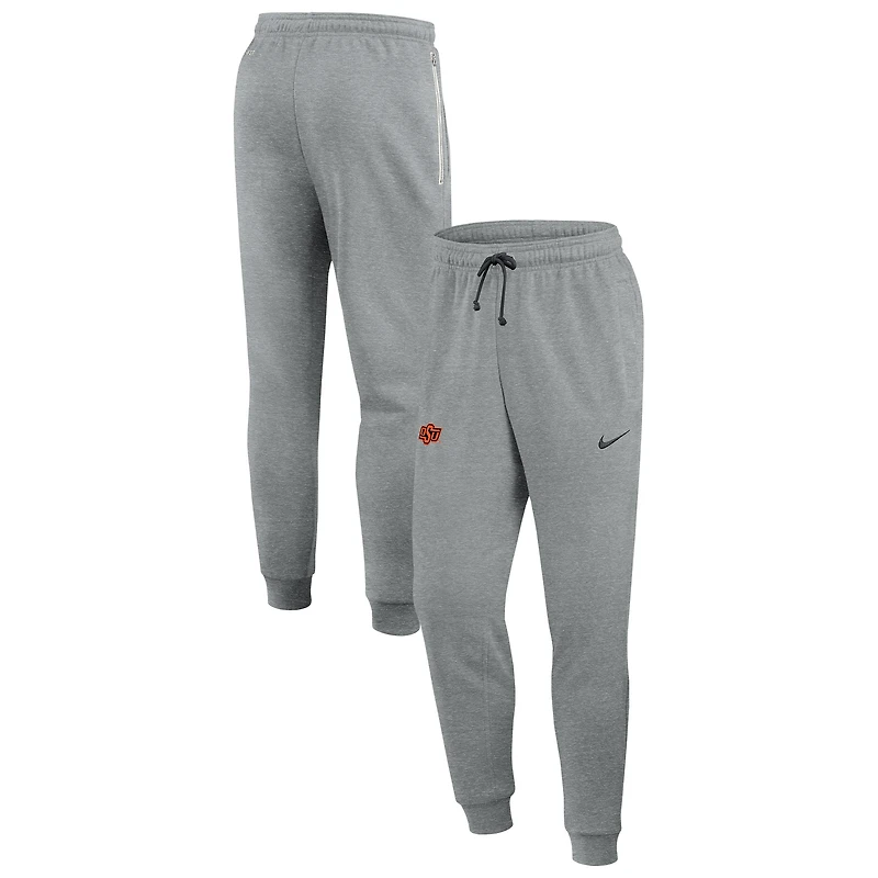 Men's Nike Heather Gray Oklahoma State Cowboys Basketball Practice Dri-FIT Taper Sweatpants