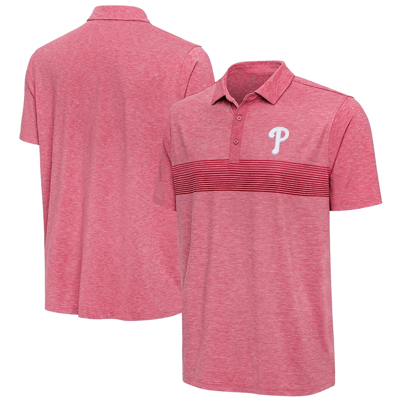 Men's Antigua Heather Red Philadelphia Phillies Dashing Polo