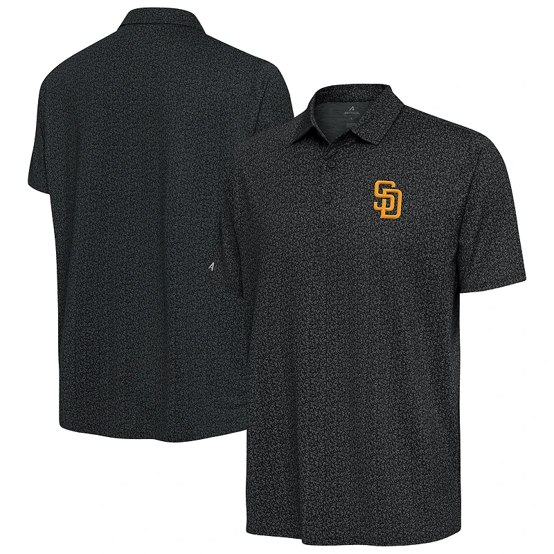 Men's Antigua Black San Diego Padres Blooming Polo