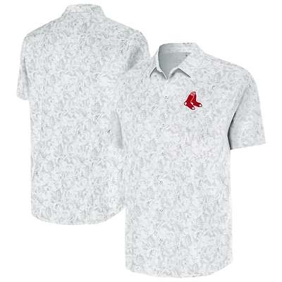 Men's Antigua White Boston Red Sox Lush Button-Up Shirt