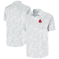 Men's Antigua White Boston Red Sox Lush Button-Up Shirt