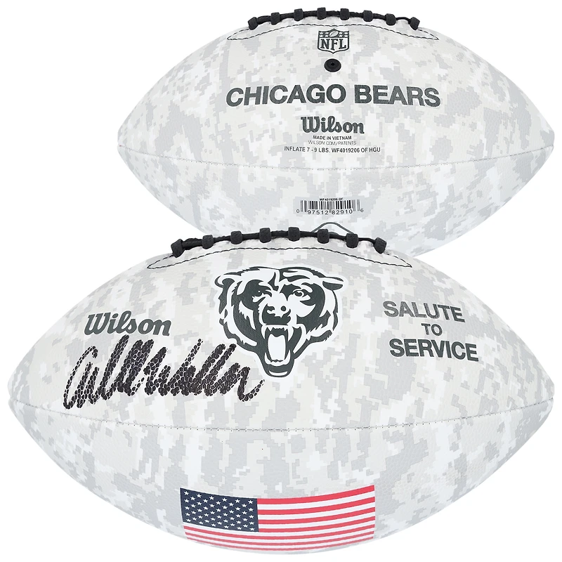 Caleb Williams Chicago Bears Autographed 2024 Salute To Service Wilson Football