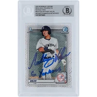 Anthony Volpe New York Yankees Autographed 2020 Bowman Chrome Mega Box Prospects 1st Bowman #BCP-139 Beckett Fanatics Witnessed Authenticated Card with "Go Yankees" Inscription