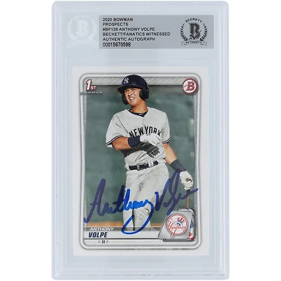 Anthony Volpe New York Yankees Autographed 2020 Bowman Prospects 1st Bowman #BP-139 Beckett Fanatics Witnessed Authenticated Card