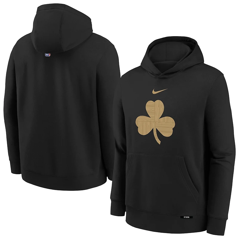 Youth Nike Black Boston Celtics 2025/26 City Edition Club Fleece Pullover Hoodie