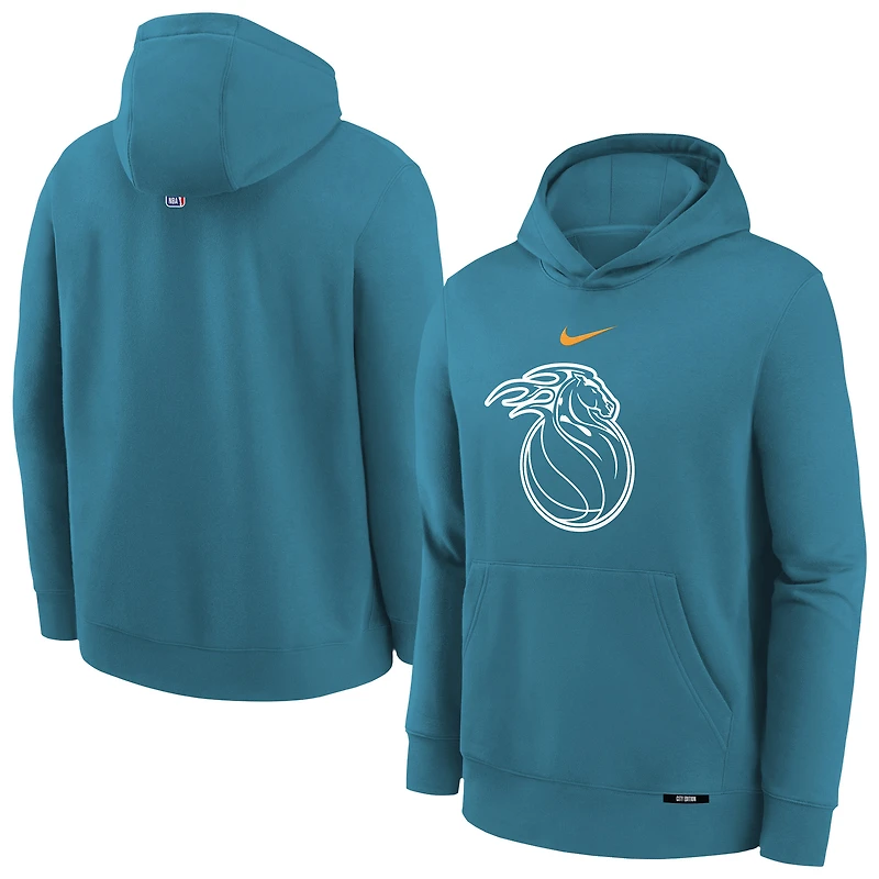 Youth Nike Teal Detroit Pistons 2025/26 City Edition Club Fleece Pullover Hoodie
