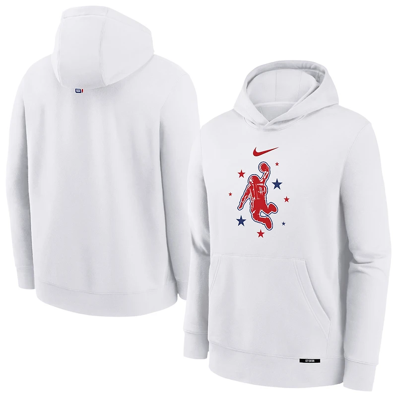 Youth Nike White Houston Rockets 2025/26 City Edition Club Fleece Pullover Hoodie