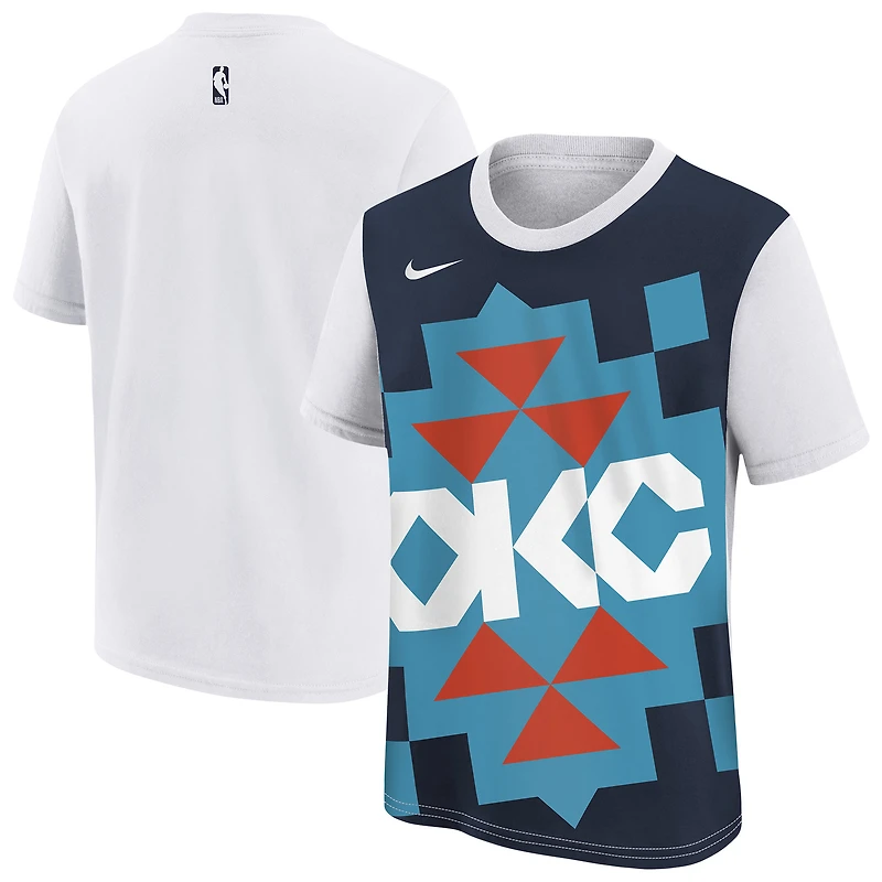 Youth Nike White/Blue Oklahoma City Thunder 2025/26 City Edition Max90 T-Shirt