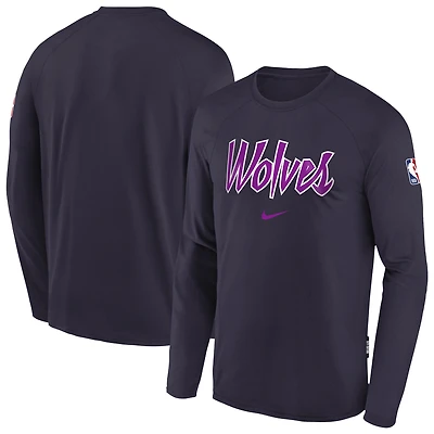 Youth Nike Purple Minnesota Timberwolves 2025/26 City Edition Dri-Fit Long Sleeve Game Top