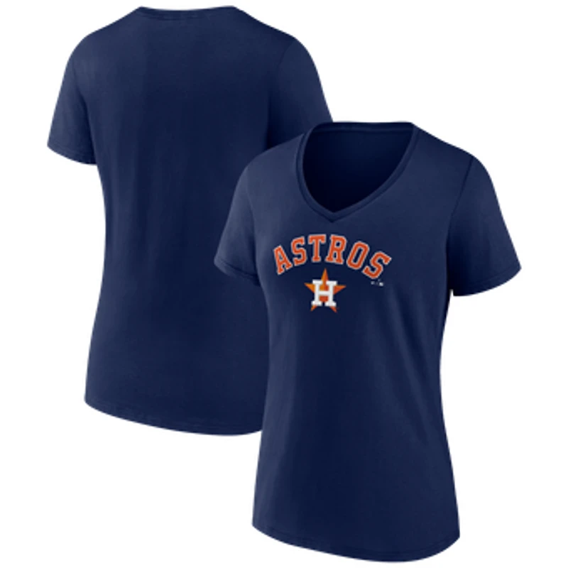 Women's Navy Houston Astros Logo V-Neck T-Shirt