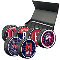 Alexander Ovechkin Washington Capitals NHL All-Time Leading Goal Scorer Six-Pack Hockey Puck Set