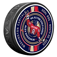 Alexander Ovechkin Washington Capitals NHL All-Time Leading Goal Scorer Showcase Hockey Puck