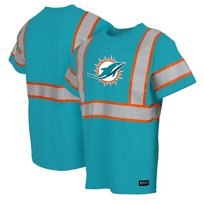 Men's Aqua Miami Dolphins Safety Heavyweight T-Shirt