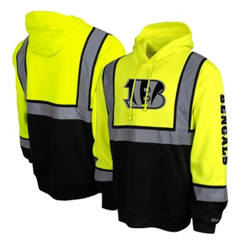 Men's Yellow Cincinnati Bengals High-Visibility Safety Hooded Sweatshirt