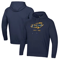 Men's Under Armour Navy Memphis Showboats Rival Fleece Pullover Hoodie