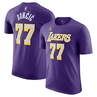 Unisex Jordan Brand Luka Dončić Purple Los Angeles Lakers Name & Number T-Shirt - Statement Edition