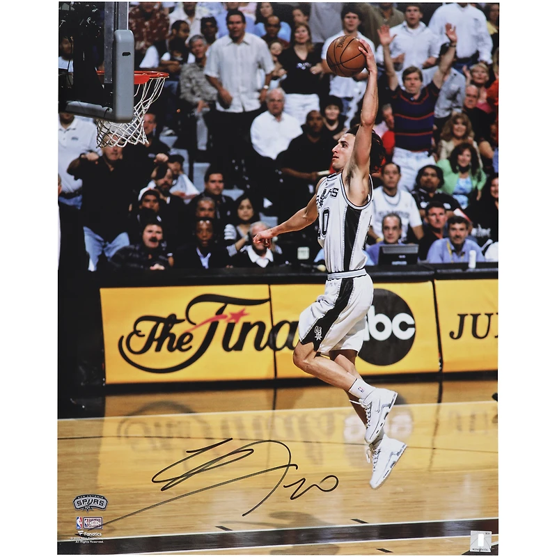 Manu Ginobili San Antonio Spurs Autographed 16" x 20" 2005 Finals Dunking Photograph