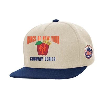 Mitchell & Ness Cream New York Mets Subway Series Matchup Pro Pinch Snapback