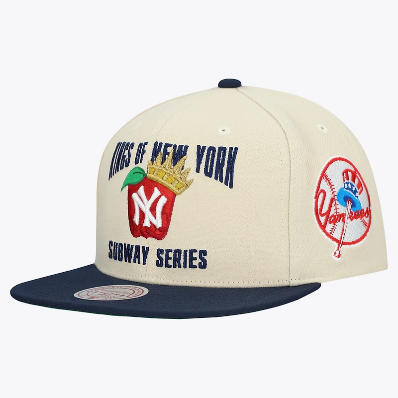 Mitchell & Ness Cream New York Yankees Subway Series Matchup Snapback Hat