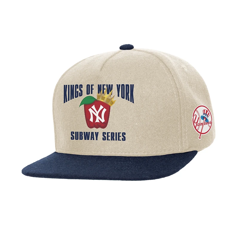 Mitchell & Ness Cream New York Yankees Subway Series Matchup Pro Pinch Snapback