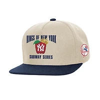 Mitchell & Ness Cream New York Yankees Subway Series Matchup Pro Pinch Snapback