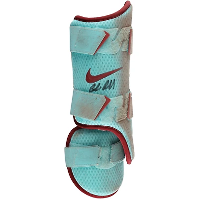 Corbin Carroll Arizona Diamondbacks Autographed Game-Used Teal/Red Nike Leg Guard from the 2024 MLB Season