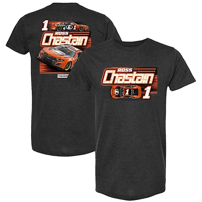 Men's Trackhouse Racing Team Collection Heather Charcoal Ross Chastain Kubota Car T-Shirt