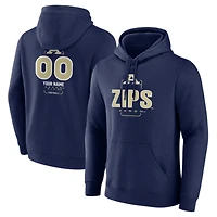 Men's  Navy Akron Zips Personalized Name & Number Midfielder Pullover Hoodie