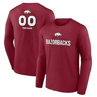 Men's  Cardinal Arkansas Razorbacks Personalized Name & Number Midfielder Long Sleeve T-Shirt