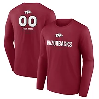 Men's  Cardinal Arkansas Razorbacks Personalized Name & Number Midfielder Long Sleeve T-Shirt