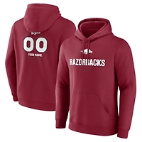 Men's  Cardinal Arkansas Razorbacks Personalized Name & Number Midfielder Pullover Hoodie