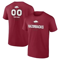 Men's  Cardinal Arkansas Razorbacks Personalized Name & Number Midfielder T-Shirt