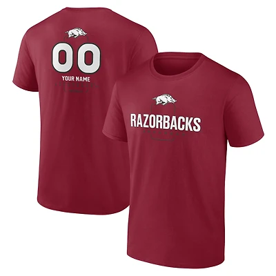 Men's  Cardinal Arkansas Razorbacks Personalized Name & Number Midfielder T-Shirt