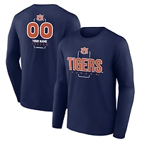 Men's  Navy Auburn Tigers Personalized Name & Number Midfielder Long Sleeve T-Shirt