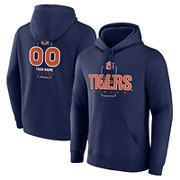 Men's  Navy Auburn Tigers Personalized Name & Number Midfielder Pullover Hoodie