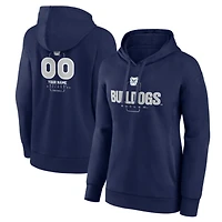 Women's Navy Butler Bulldogs Personalized Name & Number Midfielder Pullover Hoodie