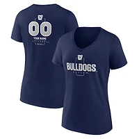 Women's Navy Butler Bulldogs Personalized Name & Number Midfielder V-Neck T-Shirt