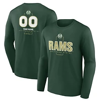 Men's  Green Colorado State Rams Personalized Name & Number Midfielder Long Sleeve T-Shirt