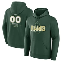 Men's  Green Colorado State Rams Personalized Name & Number Midfielder Pullover Hoodie