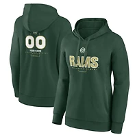 Women's Green Colorado State Rams Personalized Name & Number Midfielder Pullover Hoodie