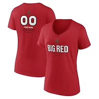 Women's Red Cornell Big Red Personalized Name & Number Midfielder V-Neck T-Shirt