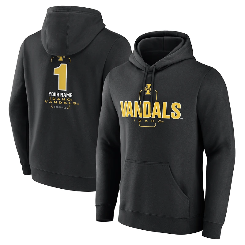 Men's  Black Idaho Vandals Personalized Any Name Midfielder Pullover Hoodie